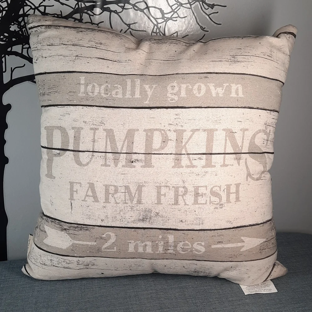 Pumpkin Patch Fall Harvest Throw Toss Bed Accent Pillow Autumn Harvest Farm